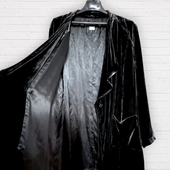 POETRY Velvet Silk Blend Single Button Gray Oversized Jacket Blazer 2XL 16 - Picture 4 of 8